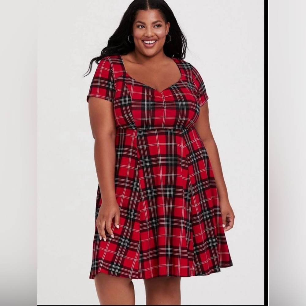 Torrid red plaid dress